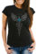 Neverless® Damen T-Shirt Rabe Munin Raven Odin Valknut Valhalla Wikinger Walküre Mythologie Runen Slim Fit schwarz M