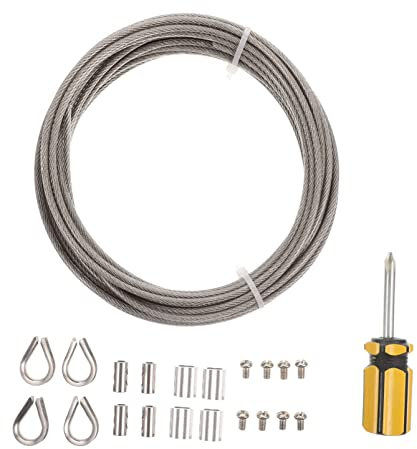 Happyyami Metal 1 Juego Kit De Cuerda De Alambre Accesorios De Cortinas Kit De Cable De Alambre De Acero Al Aire Kit De Manguito De Bucle De Engaste Destornillador Exterior Acero Inoxidable