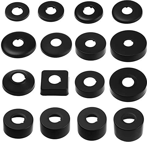 2 pieces diameter 21 mm (1/2 inch) cover rosette stainless steel, rosette tap, thread osette, black, pipe cover, rosettes for shower fittings, taps, angle valve (80 x 20)