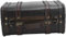 BORDSTRACT Retro Suitcase, Vintage Wooden Suitcase with Buckle Lock, Earring Necklace Organizer Case, Antique Treasure Storage Chest with Leather Trim, Home Decoration Photography Props(Small)