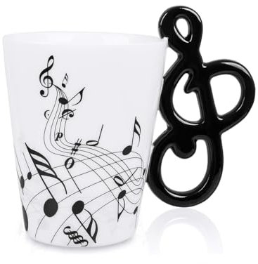 Tagtight Tasse à café de musique créative personnalisée, tasse à thé en céramique de note, tasse du matin, tasse de thé au lait, tasse de musique cadeau pour anniversaires, femmes, filles, petite amie