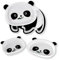 Tablett und Teller für Babys und Kleinkinder in Tierform - Kindergeschirr-Set - Pack mit 3 Tellern (Panda)