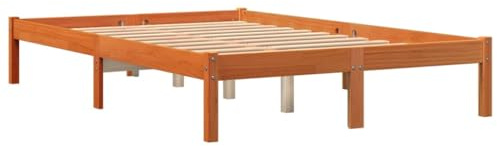 vidaXL Bed Frame without Mattress Wax Brown 120x190 cm Small Double Solid