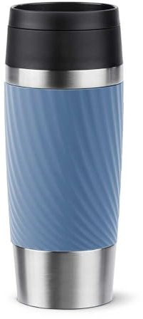 Tefal Taza de Viaje Classic Twist: Tapa de Rosca con Cierre Quick Press, Funda Suave, 100% Hermética, Mantiene Bebidas Frías 8h y Calientes 4h, Tapa 360° - N2024510