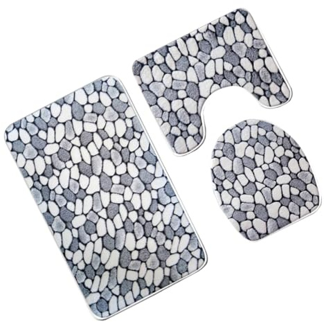 PRETYZOOM 3 Piezas Alfombrillas Antideslizantes para Baño Absorbentes de Forro Polar Alfombrilla de Baño para Ducha