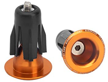 Bouchons d'extrémité de guidon de vélo en aluminium réglables, accessoires de vélo de route (orange)