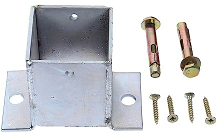 SEWACC Supporto Base per Recinzione Inox con Staffa Antiruggine e Ancoraggio Robusto per Posta e Gazebo da Giardino Adatto Montaggio e