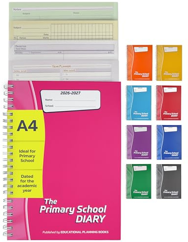 Educational Planning Books Primary School Diary 2026-2027, A4 (PSD1-Pink)