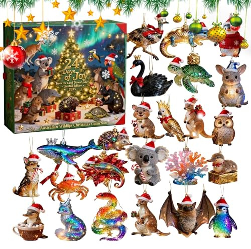 Calendario ’Avvento Koala – Acrilico 26×18 Cm, Decorazione Natalizia Con Animale, Ricaricabile | Ornamento 2D Festivo, Giocattolo Da Collezione Per Bambini, Adulti E Famiglie