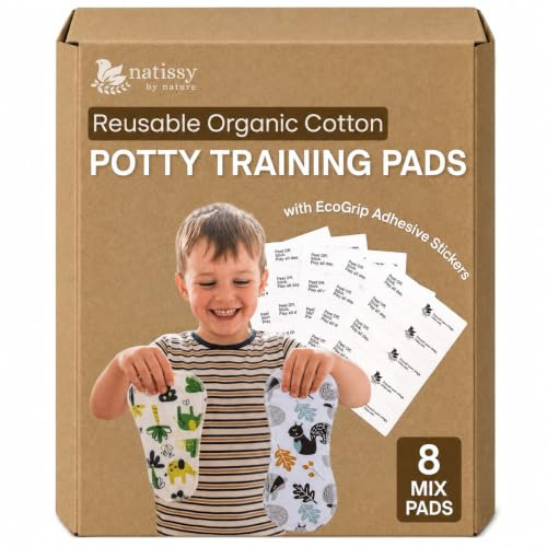 Insertos absorbentes reutilizables para aprendizaje baño con EcoGrip Antideslizante – Fabricado en UE (Daily + Secure 8 unidades), alternativa a ropa interior entrenamiento, protección ligera y extra
