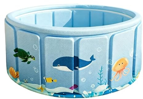 Piscine Pliable Chien Enfant Bassin Baignade sans Gonflage PVC Résistant Jardin Terrasse Extérieur Intérieur Bain Animal Vacances Été Plage Portable avec Bouchon Vidange