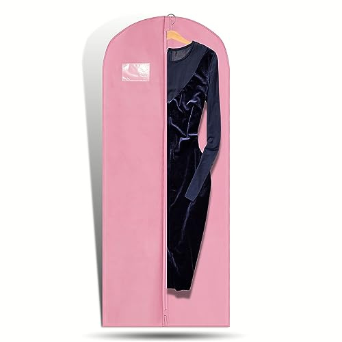 Hoesh UK Women Pink 72 Inches Breathable Bridesmaids Long Zip Wedding Gown Dress Travel Storage Garment Cover Bag