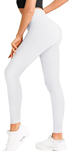 Natural Feelings Buttercloud - Leggings de Cintura Alta para Mujer, Ultra Suaves, elásticos, opacos, Delgados, para Yoga, 1 Paquete de Color Blanco, S - M