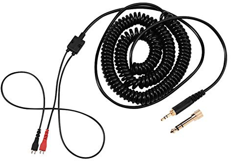 Gugxiom Câble Enroulé de Remplacement, Fil de Câble Audio avec Prise Jack 3,5/6,3 Mm Câble Hélicoïdal à Ressort de Remplacement pour écouteurs HD25/560/540/480/430