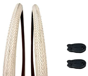 CST City Traveller 2 x Fahrradreifen 700 x 35/38 + 2 x Schlauch 28 Zoll CTB Citybike Damenfahrrad Herren Vintage Via Veneto Dolce Vita by Canellini (Creme)