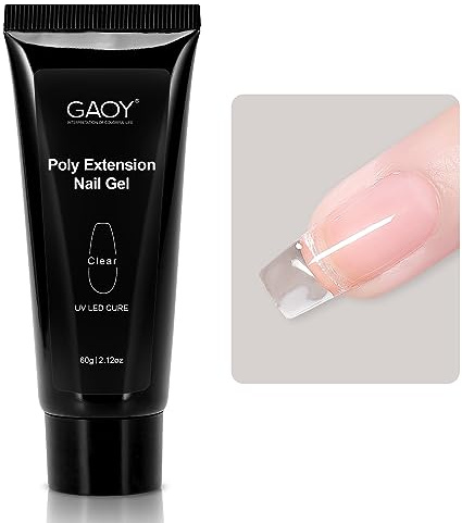 GAOY Poly Gel, 60g Nail Extension Gel, Clear Builder Enhancement for Beginner & Professional Nail Art Salon DIY at Home