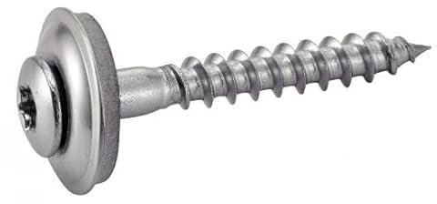 ACTON Vis à bois tête fraisée bombée six lobes - Avec rondelle EPDM Ø20 - Inox A2 4,5x120 mm - Boîte de 100 - Vis, pointes, boulons