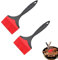 ChAusa 2 Piezas Cepillo de Silicona Extra Grande para Repostería, 10cm Ancho Pincel Cocina, Resistente al Calor Brocha Reposteria, para Cocinar, Asar (Rojo)