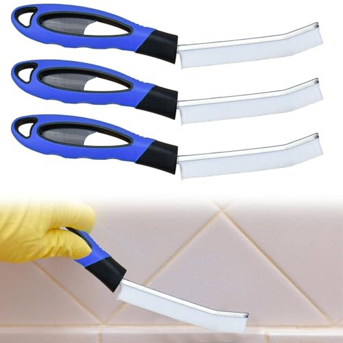 DECARETA 3 PCS Brosse de Nettoyage des Interstices, Brosse à Joint de Carrelage Brosse de Nettoyage d'angle Brosse de Nettoyage de Crevasses à Poils Durs Brosses de Nettoyage de Fente pour Cuisine