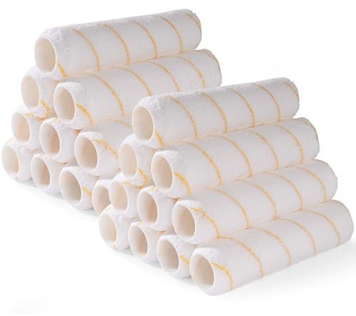 HANJKINZ 9 Inch Microfiber Paint Roller Covers, 20 Pack, Paint Rollers 9 Inch (3/8 Nap), Large Paint Rollers, Paint Supplies for Painting Walls