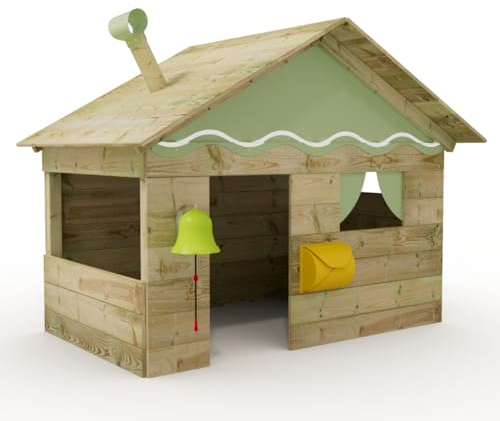 Casetta Wickey Hostel - casetta in legno per bambini, casetta da giardino per bambini, estremamente resistente alle intemperie - in legno massiccio impregnato a pressione - verde pastello