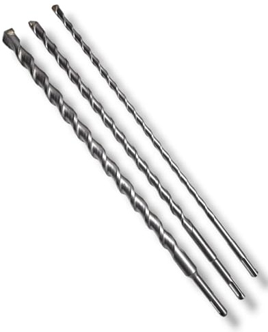 Set di 3 punte da trapano per pietra, Ø 10-14-20 mm x 40 cm, ideali per muratura, calcestruzzo, pietra naturale in metallo duro di alta qualità