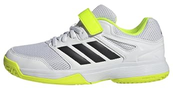 adidas Unisex – Barn Speedcourt Kids Indoor Shoes, Cloud White/Core Black/Lucid Lemon, 33 1/2 EU
