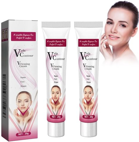 V Uppstramande Ansiktskräm, 2 st ansiktskräm, ansiktskräm för viktminskning, ansiktslyftande Firming Cream för lös hud, smala linjer, pumps 20G cream3-7