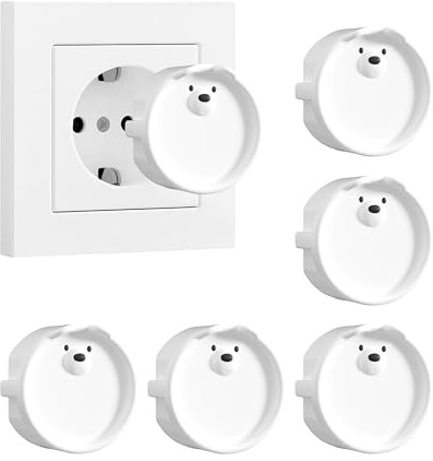 VntMQP F Cubierta de Enchufe de Silicona, Cubierta Decorativa/Antipolvo de Seguridad para enchufes, Cubierta de enchufes protegida contra Salpicaduras para Cocina/lavandería (6 Blanco)