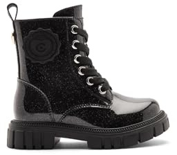 Conguitos - Botas Militares de Niña de Charol con Cremallera Interior para Niña (Negro/Talla 26)