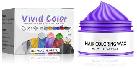 Haartönung Lila Haarfarbe, Temporäre Haarfarbe Purple, Farbige Hair Color Wax Für Alle Haartypen Geeignet, Leicht Auswaschbare und Sicher, Instant Haarfärbung für Halloween Party & Alltag(Lila)