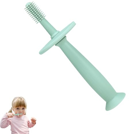 Bitring tandborste – Easy Grip baby tandborste för 4-12 månader av LoveNoobs, säker design, skonsam borste för känsligt tandkött, BPA-fri matkvalitet silikon tandborstar bitning