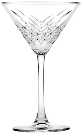 Bicchieri Coppa Martini riutilizzabili in plastica infrangibile. Coppe Martini in confezioni da 6 pz. Bicchieri cocktail Martini in policarbonato vintage da 230 cc. Lavabili in lavastoviglie
