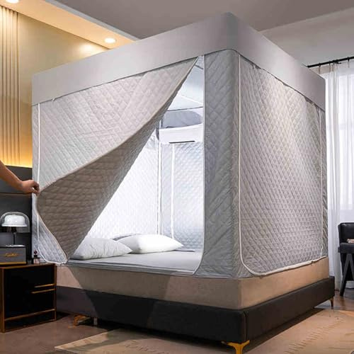 Tienda de privacidad de apagón, Refugio para Dormir cálido Acolchado, portátil Plegable para protección de Invierno en Interiores