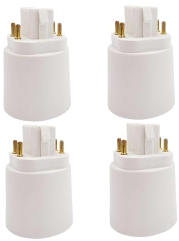 Licsaliwe Adaptador de casquillo de lámpara GX24Q, convertidor de bombilla LED de 4 pines resistente al calor de 4 piezas para lámparas táctiles y accesorios de iluminación