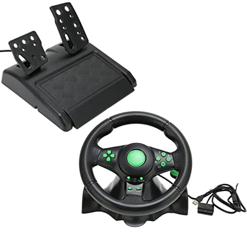 Taidda Volant de Jeu Réaliste pour PC, Volant de Course Automobile à 180 Degrés pour 360, PC