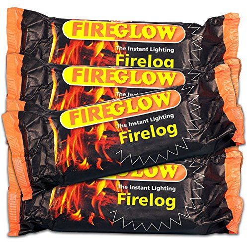 FIREGLOW 15 x Instant Lighting Firelog, Unflavored, Burns for up to 90 Minutes, Perfect for Open Fires, Fire Pits and Chimineas, Made from Compressed Wax and Sawdust
