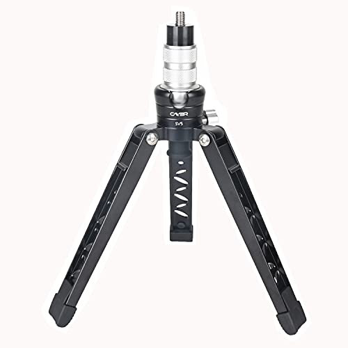 Cayer Mini treppiede tavolo, supporto da tavolo portatile in alluminio SV5 con Vite di montaggio da 3/8-16 per monopiedi Cayer, fotocamere DSLR, videocamere, telefoni cellulari e Action CAM