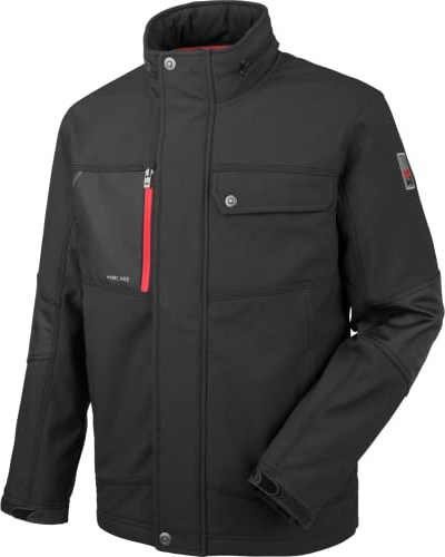 WÜRTH MODYF Softshelljacke Nature – hochwertige Arbeitsjacke aus hochfunktionellem Gewebe in XL - wasserabweisend (8.000 mm WS) - in Teerschwarz