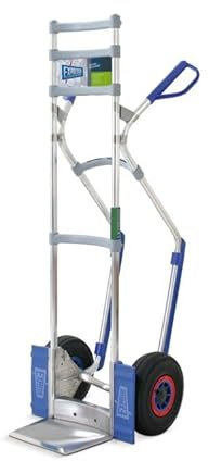Vollmontierte EXPRESSO Alu Profi- Sackkarre mit klappbarer Schaufel AE201921K / 250kg / Für Getränkekisten & Fässer/Luftreifen, schwarz