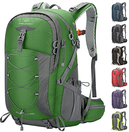 Maelstrom 40L Hiking Backpack, Lightweight Camping Daypack with Rain Cover | Water-Resistant Rip-Stop Nylon, Wet/Dry Separation, Multi-Pockets, Survival Whistle. Ideal For Men, Women, Travel, Trekking