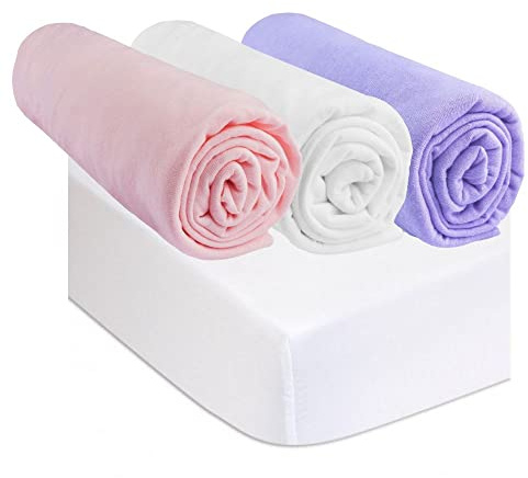 Kit de 3 Draps Housse 70x160 cm Lit Bébé Lit Enfant + 2 Protèges Matelas 70x160 | 100% Coton | Ultra Doux, Respirant | Sommeil sain | Certifié Oeko Tex | Fabriqué en Europe …