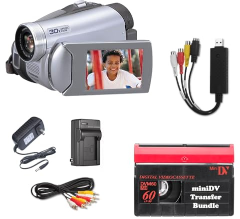 Tech Collector MiniDV Transfer Bundle - Digitize MiniDV Tapes, Includes Camcorder and USB Adapter