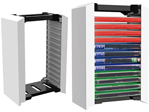 iFCOW Tour de rangement pour PS5, boîte de rangement pour 12 disques de jeux PS5
