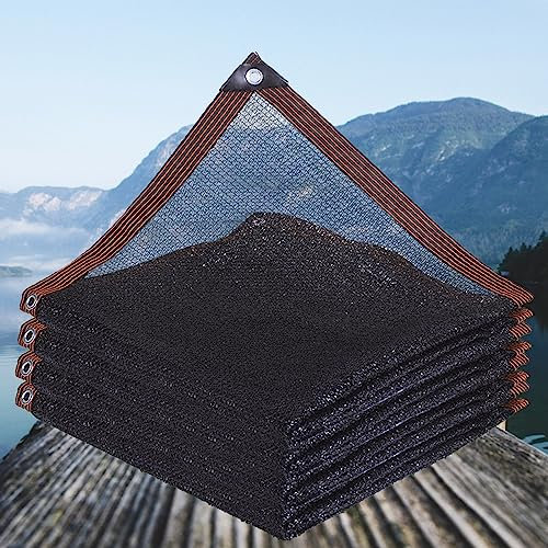 Schattiernetz Sonnensegel Balkon Sichtschutz Mit öSen 50% - 60% Schattierungs Rate Schattennetz Kann Sonnenschutz Und Windschutz, FüR GewäChshaus Garten. (Schwarz-4-Polig / 3 * 3m / 9.8ft*9.8ft)