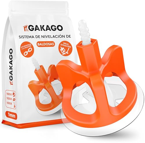Gakago Sistema de nivelación de baldosas Juego de 300 piezas 1 mm - Ayuda a la colocación para un patrón de juntas perfecto - Gama superior para grosores de baldosa de 3-18 mm