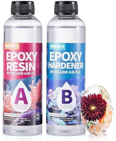 Epoxidharz-Set, kristallklares Epoxidharz, kein Vergilben, keine Blasen, selbstnivellierende Beschichtung, Gießharz für Tischplatten, Kunsthandwerk, Schmuck, Formen, DIY-Projekte, 1:1 Verhältnis (227