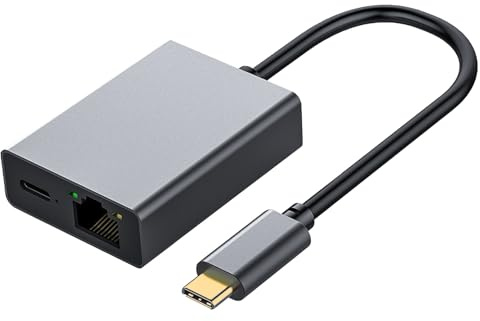 100 W USB C till ethernet-adapter laddningsadapter för Chromecast USB C till RJ45 Ethernet 1000 Mbps för Chromecast TV/Stick, Mac-Book Pro, Phone, Windows, Mac-Book Air