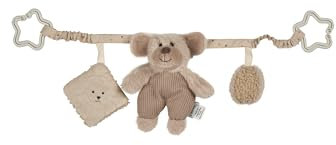 Sterntaler Kinderwagenkette Bauernhof - Baby Spielzeug mit Rassel zum Entdecken - Kinderwagen Zubehör einfach zu befestigen & mit eingearbeitetem elastischen Band - Baby Activity Spielzeug, beige