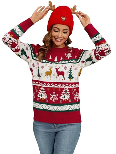 Namatime Chandails de Noël moches pour femmes, hommes et enfants - Pull de Noël assorti pour la famille - Pull de Noël amusant en tricot, Taille L